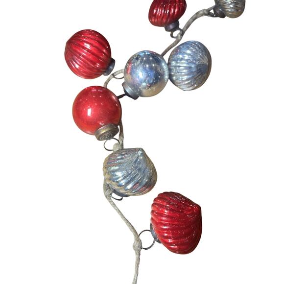 Red & Silver Embossed Mercury Glass Ornamental Garland, Red & Sliver - Picture 4 of 6